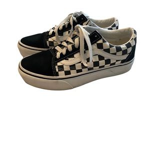 Vans Old Skool Black & White Checkered Platforms